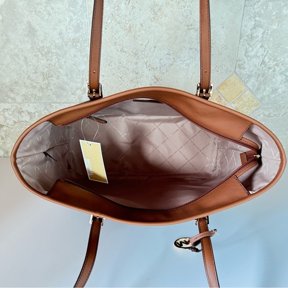 Michael Kors Jet Set Travel Large Shoulder Tote Bag MK Brown - Picture 9 of 14